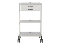Eaton Tripp Lite Series Mobile Workstation with 2x Adjustable Shelves, 2x Metal Drawers, Locking Casters, TAA - Vogn med hjul - for LCD-display/PC-udstyr - stål, træ - elfenben - gulvstående - TAA-kompatibel WWSS2DWSTAA