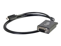 C2G USB 2.0 USB C to DB9 Serial RS232 Adapter Cable Black - USB / serielkabel - DB-9 (han) til 24 pin USB-C (han) - omvendelig C-stikforbindelse - sort 88842