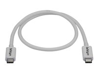 StarTech.com 1.6ft (50cm) Thunderbolt 3 Cable, 40Gbps, 100W PD, 4K/5K Video, Thunderbolt-Certified, Compatible w/ TB4/USB 3.2/DisplayPort - Thunderbolt kabel - 24 pin USB-C (han) til 24 pin USB-C (han) - USB 3.1 Gen 2 / Thunderbolt 3 / DisplayPort 1.2 - 50 cm - 4K support - hvid - for P/N: CDP2HDUACP, CDP2HDUACPW, PEXUSB321C, TB33A1C TBLT34MM50CW