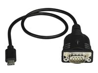 StarTech.com USB C to Serial Adapter Cable 16" (40cm), USB Type C to RS232 (DB9) Converter Cable, USB-C Serial Cable for PLCs, Scanners, Receipt Printers, Male/Male, Windows/macOS/Linux - Up to 921.6 Kbps Baud - USB / serielkabel - DB-9 (han) til 24 pin USB-C (han) - 40 cm - tommelskruer ICUSB232C