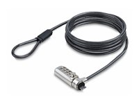 StarTech.com Slim Lock K-Slot Compatible, 6.6ft Combination Locking Cable - Sikkerhedskabelslås - sort og sølv - 2 m - TAA-kompatibel SSTDC4D-LAPTOP-LOCK
