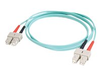 C2G SC-SC 10Gb 50/125 OM3 Duplex Multimode PVC Fiber Optic Cable (LSZH) - Netværkskabel - SC multimodus (han) til SC multimodus (han) - 10 m. - fiberoptik - duplex - 50 / 125 my - OM3 - halogenfri - akvamarin 85518