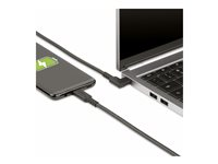 StarTech.com 3ft (1m) Rugged Right Angle USB-C Cable, USB 10 Gbps, USB C to C Data Transfer Cable, 4K 60Hz DP Alt Mode, 100W Power Delivery - 90 Degree USB-C Cable (RUSB31CC1MBR) - USB-kabel - 24 pin USB-C (han) lige til 24 pin USB-C (han) højrevinklet - USB 3.2 Gen 2 - 1 m - robust, 4K60 Hz support, passiv - sort RUSB31CC1MBR