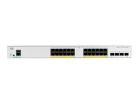 Cisco Catalyst 1000-24P-4X-L - Switch - Administreret - 13 x 10/100/1000 (PoE+) + 11 x 10/100/1000 + 4 x 10 Gigabit SFP+ (uplink) - monterbar på stativ - PoE+ (195 W) C1000-24P-4X-L