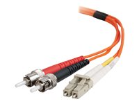 C2G LC-ST 50/125 OM2 Duplex Multimode PVC Fiber Optic Cable (LSZH) - Netværkskabel - ST multimodus (han) til LC multimodus (han) - 2 m. - fiberoptik - duplex - 50 / 125 my - OM2 - halogenfri - orange 85493