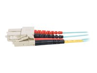 C2G LC-SC 10Gb 50/125 OM3 Duplex Multimode PVC Fiber Optic Cable (LSZH) - Netværkskabel - SC multimodus (han) til LC multimodus (han) - 5 m. - fiberoptik - duplex - 50 / 125 my - OM3 - halogenfri - akvamarin 85534