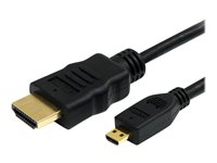 StarTech.com 1m High Speed HDMI Cable with Ethernet HDMI to HDMI Micro - HDMI-kabel med Ethernet - HDMI han til 19 pin micro HDMI Type D han - 1 m - sort HDADMM1M