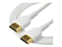 StarTech.com 1m Premium Certified HDMI 2.0 Cable with Ethernet, Durable High Speed UHD 4K 60Hz HDR 10, 3ft Rugged M/M HDMI Cord with Aramid Fiber, TPE, Ultra HD Monitors, TVs & Displays - Heavy duty HDMI cable - Premium High Speed - HDMI-kabel med Ethernet - HDMI han til HDMI han - 1 m - hvid - for P/N: TB3DKM2HDL RHDMM1MPW