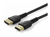 StarTech.com 1.5m (4.9ft) Premium High Speed HDMI Cable with Ethernet, 4K - Premium High Speed - HDMI-kabel med Ethernet - HDMI han til HDMI han - 1.5 m - afskærmet - sort - 4K60Hz (4096 x 2160) support, HDR support, robust, passivt RHDMM150CMP