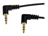 StarTech.com 1 ft. (0.3 m) Right Angle 3.5 mm Audio Cable - 3.5mm Slim Audio Cable - Right Angle - Male/Male - Aux Cable (MU1MMS2RA) - Audiokabel - mini-phone stereo 3.5 mm han til mini-phone stereo 3.5 mm han - 30 cm - sort - højrevinklet stikforbindelse MU1MMS2RA