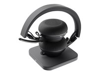 Logitech Zone Wireless Plus - Headset - på øret - Bluetooth - trådløs - aktiv støjfjerning - støjisolerende - grafit - Certified for Microsoft Teams 981-000919