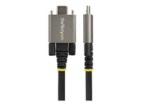StarTech.com 3ft 1m Side Screw Locking USB C Cable 10Gbps, USB 3.1/3.2 Gen 2 Type-C Cable, 100W (5A) Power Delivery Charging, DP Alt Mode, Dual Screw Lock, USB-C to C Cord, Charge/Sync - Thunderbolt 3 Compatible - USB-kabel - 24 pin USB-C (han) lige/låsende til 24 pin USB-C (han) lige - USB 3.2 Gen 2 / DisplayPort 1.4 /Thunderbolt 3 - 1 m - 4K support - sort, grå USB31CCSLKV1M
