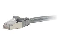 C2G Cat6a Booted Shielded (STP) Network Patch Cable - Patchkabel - RJ-45 (han) til RJ-45 (han) - 30 cm - STP - CAT 6a - formet, knastfri, strenget - grå 89921