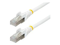 StarTech.com 1m CAT6a Ethernet Cable - White - Low Smoke Zero Halogen (LSZH) - 10GbE 500MHz 100W PoE++ Snagless RJ-45 w/Strain Reliefs S/FTP Network Patch Cord - Patchkabel - RJ-45 (han) til RJ-45 (han) - 1 m - S/FTP - CAT 6a - IEEE 802.3bt - knastfri, strenget, formet, halogenfri - hvid NLWH-1M-CAT6A-PATCH