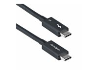 StarTech.com 2.6ft (80cm) Thunderbolt 5 Cable, 80Gbps/120Gbps, Certified - Thunderbolt kabel - Thunderbolt 5 (han) til Thunderbolt 5 (han) - USB4 / Thunderbolt 3 / Thunderbolt 4 / Thunderbolt 5 / DisplayPort 2.1 - 80 cm - passiv, 4K support, 8K support, USB Power Delivery (240 W) - sort TBLT5MM80CM240W