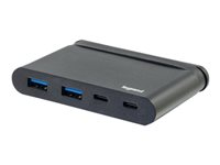 Legrand - Hub - 2 x SuperSpeed USB 3.0 + 1 x USB-C + 1 x USB-C (strømforsyning) - desktop 82115