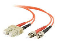 C2G SC-ST 50/125 OM2 Duplex Multimode PVC Fiber Optic Cable (LSZH) - Netværkskabel - SC multimodus (han) til ST multimodus (han) - 5 m. - fiberoptik - duplex - 50 / 125 my - OM2 - halogenfri - orange 85483
