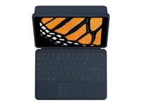 Logitech Rugged Combo 3 Touch for Education - Tastatur og folio-kasse - med trackpad - Apple Smart connector - QWERTZ - schweizisk - marineblå - akademisk - for Apple 10.2-inch iPad (7. generation, 8. generation, 9. generation) 920-010363