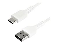 StarTech.com 2m USB A to USB C Charging Cable, Durable Fast Charge & Sync USB 2.0 to USB Type C Data Cord, Rugged TPE Jacket Aramid Fiber M/M 3A White, Samsung S10, S20, iPad Pro, Pixel - Heavy Duty and Rugged - USB-kabel - USB (han) lige til USB-C (han) lige - Thunderbolt 3 / USB 2.0 - 2 m - hvid RUSB2AC2MW