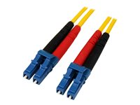StarTech.com 1m Fiber Optic Cable - Single-Mode Duplex 9/125 - LSZH - LC/LC - OS1 - LC to LC Fiber Patch Cable (SMFIBLCLC1) - Patchkabel - LC enkelttilstand (han) til LC enkelttilstand (han) - 1 m - 1 m. - fiberoptik - duplex - 9 / 125 micron - OS1 - formet - gul - for P/N: SFP100BBXDST, SFP100BBXUST, SFP10GBBXDST, SFP10GBBXUST, SFP10GBLRST, SFP10GBZRST SMFIBLCLC1