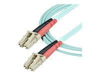 StarTech.com 1m (3ft) LC/UPC to LC/UPC OM3 Multimode Fiber Optic Cable, Full Duplex 50/125Âµm Zipcord Fiber Cable, 100G Networks, LOMMF/VCSEL, <0.3dB Low Insertion Loss - LSZH Fiber Patch Cord - Patchkabel - LC multimodus (han) til LC multimodus (han) - 1 m. - fiberoptik - duplex - 50 / 125 my - akvamarin - for P/N: J9152AST, MASFP10GBSR, SFP10GBLRMST, SFP10GBSRST, SFP10GSRSST, SFP10GSRXST A50FBLCLC1