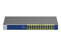 NETGEAR GS524PP - Switch - ikke administreret - 24 x 10/100/1000 (PoE+) - desktop, monterbar på stativ - PoE+ (300 W) - AC 100 - 230 V GS524PP-100EUS