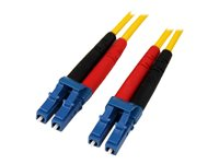 StarTech.com 7m Fiber Optic Cable - Single-Mode Duplex 9/125 - LSZH - LC/LC - OS1 - LC to LC Fiber Patch Cable (SMFIBLCLC7) - Patchkabel - LC enkelttilstand (han) til LC enkelttilstand (han) - 7 m. - fiberoptik - duplex - 9 / 125 micron - OS1 - formet - gul - for P/N: SFP100BBXDST, SFP100BBXUST, SFP10GBBXDST, SFP10GBBXUST, SFP10GBLRST, SFP10GBZRST SMFIBLCLC7
