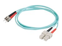 C2G SC-ST 10Gb 50/125 OM3 Duplex Multimode PVC Fiber Optic Cable (LSZH) - Netværkskabel - ST multimodus (han) til SC multimodus (han) - 3 m. - fiberoptik - duplex - 50 / 125 my - OM3 - halogenfri - akvamarin 85524