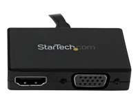 StarTech.com 2 in 1 Displayport Adapter - DisplayPort to HDMI or VGA - DisplayPort Adapter - 1920x1200 - Travel Adapter (DP2HDVGA) - Video transformer - DisplayPort - HDMI, VGA - sort DP2HDVGA