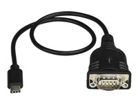 StarTech.com USB C to Serial Adapter Cable with COM Port Retention, 16" (40cm) USB Type C to RS232 (DB9) Serial COM Port Converter Cable, For PLCs, Scanners, Printers, Windows/macOS/Linux - Up to 921.6 Kbps Baud (ICUSB232PROC) - USB / serielkabel - DB-9 (han) til 24 pin USB-C (han) - 40 cm - sort ICUSB232PROC