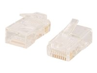 C2G RJ45 Cat5E Modular Plug for Round Stranded Cable - Netværk-konnektor - RJ-45 (han) - CAT 5e (pakke med 50) 88123