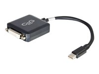 C2G 20cm Mini DisplayPort to DVI Adapter - Thunderbolt to Single Link DVI-D Converter M/F - Black - DisplayPort kabel - Mini DisplayPort (han) til DVI-D (hun) - 20 cm - sort 84311