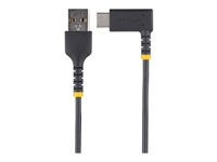 StarTech.com 6in (15cm) USB A to C Charging Cable Right Angle, Heavy Duty Fast Charge USB-C Cable, USB 2.0 A to Type-C, Durable and Rugged Aramid Fiber, 3A, S20/iPad/Pixel - High Quality Short USB Charging Cord (R2ACR-15C-USB-CABLE) - USB-kabel - USB (han) lige til USB-C (han) højrevinklet - Thunderbolt 3 / USB 2.0 - 3 A - 15 cm - sort R2ACR-15C-USB-CABLE
