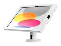 Compulocks iPad 10.9" 10th Gen Swell Enclosure Tilting Stand 4" - Monteringssæt (indelukke, stativ) - vippe- og drejelig - for tablet - hvid - skærmstørrelse: 10.9" - skrivebordsmonterbar - for Apple 10.9-inch iPad Wi-Fi, Wi-Fi + Cellular TCDP04W209SWLW