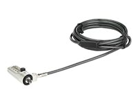StarTech.com 6.5? (2m) Laptop Cable Lock, 4 Digit Combination Laptop/Desktop Security Cable Lock for Wedge Slot Computers/Laptops, Anti-Theft Vinyl-Coated Steel Combo Cable Lock, Portable - Wedge Slot Laptop Lock (LTLOCKNBL) - Sikkerhedskabelslås - sølv, sort - 2 m - TAA-kompatibel LTLOCKNBL
