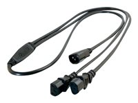 C2G 16 AWG 1-to-2 Power Cord Splitter - Strøm-splitter - IEC 60320 C14 til power IEC 60320 C13 - 1.8 m - formet - sort 80631