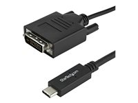 StarTech.com 3.3 ft / 1 m USB-C to DVI Cable - USB Type-C Video Adapter Cable - 1920 x 1200 - Black (CDP2DVIMM1MB) - USB / DVI kabel - USB-C (han) til DVI-D (han) - Thunderbolt 3 / USB 3.1 - 1 m - 1920 x 1200 (WUXGA) support - sort - for P/N: TB4CDOCK CDP2DVIMM1MB