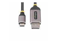 StarTech.com 10ft (3m) USB-C to DisplayPort Adapter Cable, 8K 60Hz - Adapterkabel - USB-C (han) til DisplayPort (han) haspet - USB4 / Thunderbolt 3 / Thunderbolt 4 / DisplayPort 1.4 - 3 m - 8K60 Hz support, 4K144 Hz support - grå, sort 142-USBC-DP-8K-10F