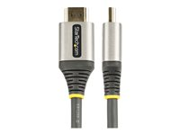 StarTech.com 3ft (1m) Premium Certified HDMI 2.0 Cable with Ethernet, High Speed Ultra HD 4K 60Hz HDMI Cable HDR10, ARC, HDMI Cord For Ultra HD Monitors, TVs, Displays, w/ TPE Jacket - Durable HDMI Video Cable (HDMMV1M) - Premium High Speed - HDMI-kabel med Ethernet - HDMI han til HDMI han - 1 m - afskærmet - grå, sort - passivt, 4K60 Hz (3840 x 2160) support HDMMV1M