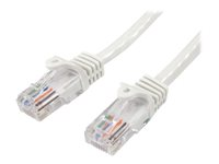 StarTech.com 1m White Cat5e / Cat 5 Snagless Patch Cable - Patchkabel - RJ-45 (han) til RJ-45 (han) - 1 m - UTP - CAT 5e - stigtap, knastfri - hvid 45PAT1MWH