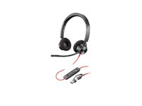 Poly Blackwire 3320 - Blackwire 3300 series - headset - på øret - kablet - USB-C - sort - UC-certificeret 8X219AA