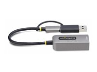 StarTech.com USB-C to Ethernet Adapter w/USB-A Adapter, Realtek RTL8153B - Netværksadapter - USB-C 3.2 Gen 1 - Gigabit Ethernet - space grey C21GA-USB-ETHERNET