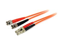 StarTech.com 1m Fiber Optic Cable - Multimode Duplex 62.5/125 - LSZH - LC/ST - OM1 - LC to ST Fiber Patch Cable (FIBLCST1) - Patchkabel - LC multimodus (han) til ST multimodus (han) - 1 m - 1 m. - fiberoptik - duplex - 62,5 / 125 my - orange FIBLCST1