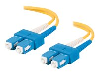 C2G SC-SC 9/125 OS1 Duplex Singlemode PVC Fiber Optic Cable (LSZH) - Patchkabel - SC enkelttilstand (han) til SC enkelttilstand (han) - 10 m - 10 m. - fiberoptik - duplex - 9 / 125 micron - OS1 - halogenfri - gul 85573