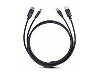 StarTech.com 6ft (1.8m) DisplayPort and USB 5Gbps KVM Cable - Kabel til tastatur / video / mus (KVM) - USB Type A, DisplayPort (han) til USB Type B, DisplayPort (han) - 1.8 m - 4K60 Hz support, HDR10 support - sort DU1226-KVM-CABLE