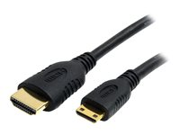 StarTech.com 0.5m High Speed HDMI Cable with Ethernet HDMI to HDMI Mini - HDMI-kabel med Ethernet - HDMI han til 19 pin mini HDMI Type C han - 50 cm - afskærmet - sort HDACMM50CM