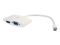 C2G 20cm Mini DisplayPort to HDMI or VGA Adapter Converter 4K UHD - White - Videoadapter - Mini DisplayPort han til HDMI, 15 pin D-Sub (DB-15) hun - 20.3 cm - afskærmet - hvid - 4K support 80936