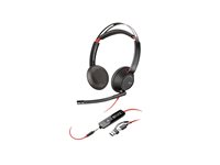Poly Blackwire 5210 - Blackwire 5200 series - headset - på øret - kablet - 3,5 mm jackstik, USB-C - sort - Certified for Microsoft Teams, Certified for Skype for Business, Cisco Jabber Certified, Avaya Certified, Works With Chromebook Certified, Zoom Certified, UC-certificeret 8X230A6