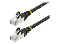 StarTech.com 10m CAT6a Ethernet Cable - Black - Low Smoke Zero Halogen (LSZH) - 10GbE 500MHz 100W PoE++ Snagless RJ-45 w/Strain Reliefs S/FTP Network Patch Cord - Patchkabel - RJ-45 (han) til RJ-45 (han) - 10 m - S/FTP - CAT 6a - IEEE 802.3bt - halogenfri, formet, knastfri, strenget - sort NLBK-10M-CAT6A-PATCH