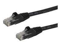 StarTech.com 3m CAT6 Ethernet Cable, 10 Gigabit Snagless RJ45 650MHz 100W PoE Patch Cord, CAT 6 10GbE UTP Network Cable w/Strain Relief, Black, Fluke Tested/Wiring is UL Certified/TIA - Category 6 - 24AWG (N6PATC3MBK) - Patchkabel - RJ-45 (han) til RJ-45 (han) - 3 m - UTP - CAT 6 - formet, knastfri - sort N6PATC3MBK